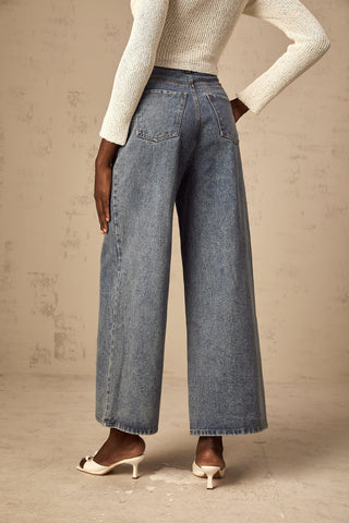 Light Blue Drawstring Denim Pants